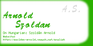 arnold szoldan business card